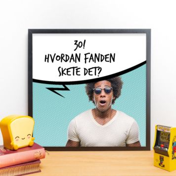 Personaliseret plakat med foto og taleboble